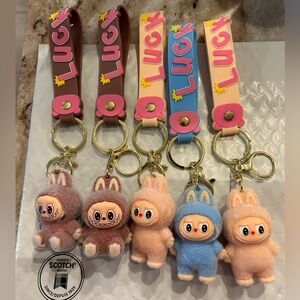 Cute Labubu fuzzy Keychains with Straps $10 EACH